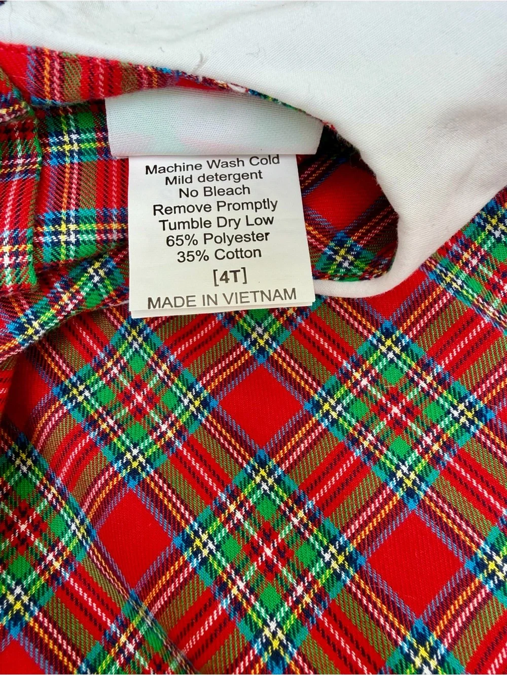 Shrimp & Grits Kids Red Tartan Plaid Peter Pan Collar Holiday Dress 4T EUC